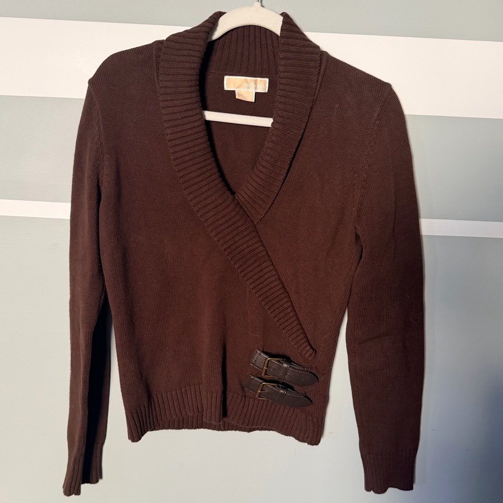 Michael Kors Cardigan with Buckle Accents